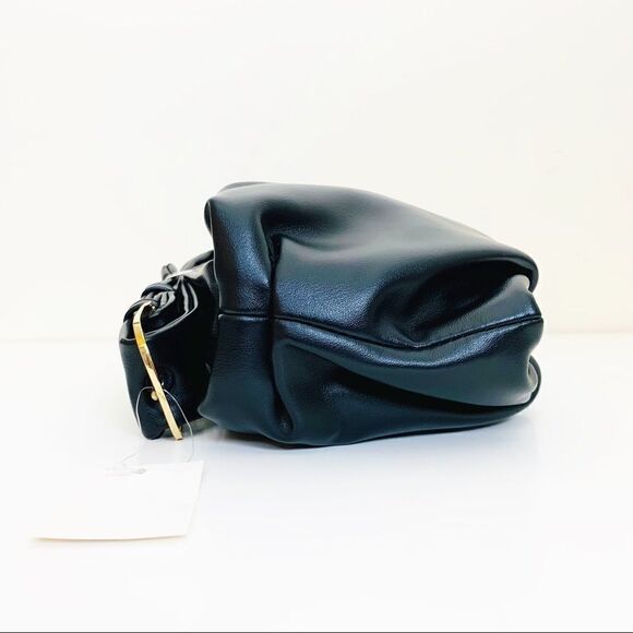 Vegan Leather Upside Down Shoulder Bag, Black - Picture 8 of 16